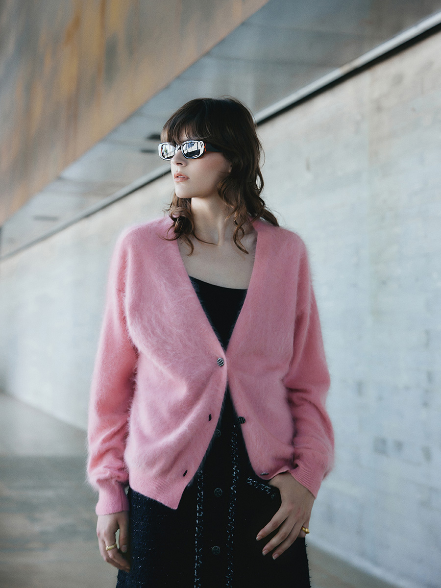 Brushed Cherry Blossom Pink Cardigan